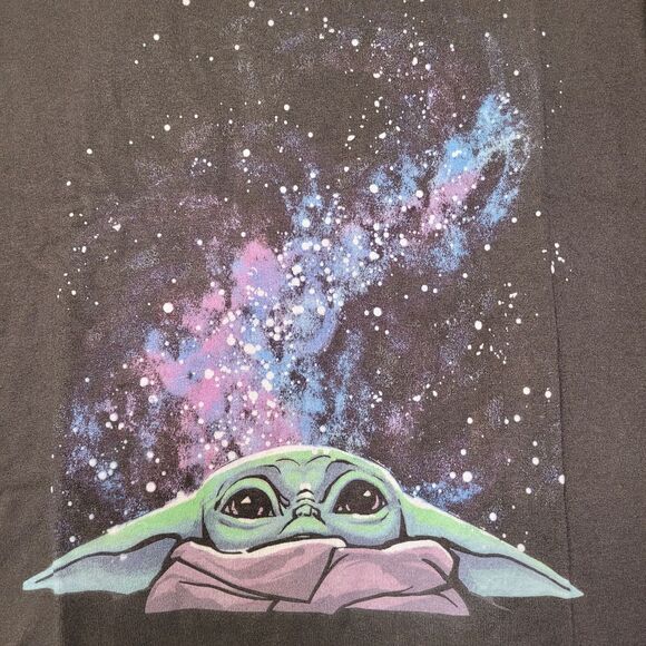 Unisex Star Wars Baby Yoda Galaxy Graphic T-Shirt Black Size 3X-Large Tall - Picture 3 of 7